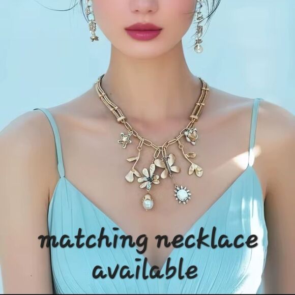 New ZARA Dual-Tone Butterfly and Sun Contrast Earrings - Picture 8 of 10